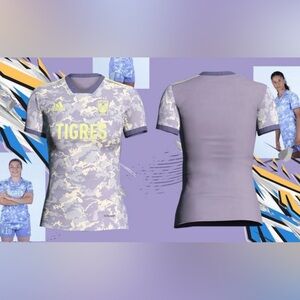 Adidas Tigres Purple and Yellow Camo Jersey